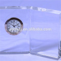 Reloj de mesa de cristal rectángulo puro para la decoración de la oficina o recuerdo